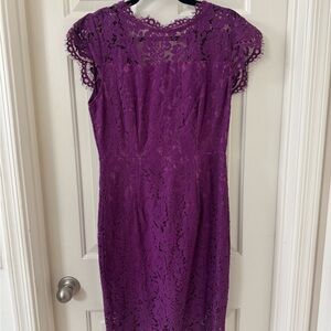 Elegant Purple Lace Dress